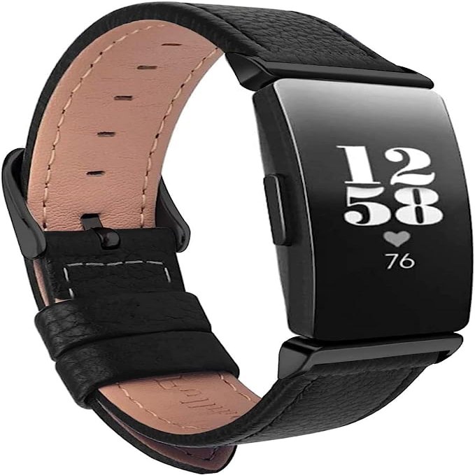 TUV PLNT Bands Compatible with Inspire 3 Women Men, Leather Accessories Strap Wrist Band Compatible with Inspire 3 (Inspire 3, Black/Black)