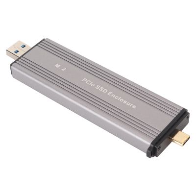 WOOXGEHM M.2 NVMe PCIe SSD Enclosure Adapter, Aluminum Alloy USB3.2 Gen2 Type C Dual Connector Portable HDD Enclosure for 2230/2242/2260/2280 SSD
