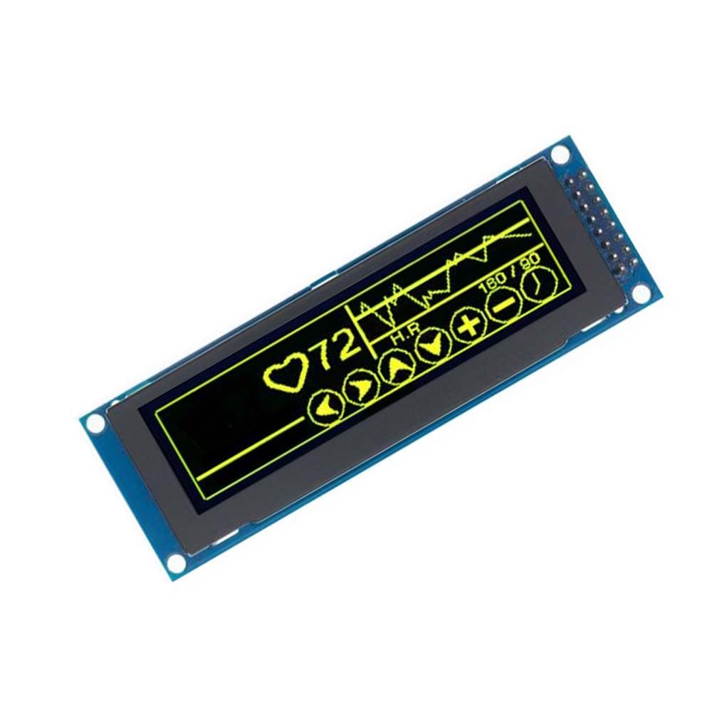 Real OLED Display 3.12 Inch 256 x 64 Dots Graphic LCD Module Display LCM Screen SSD1322 Controller Support SPI (Yellow)