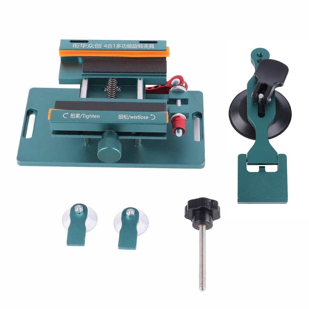 Rotatable LCD Separator Fixture with Suction Cup, 360 Degree Rotation, Adjustable Screen Fixing Clamp, Silicone Frame, for Phone Screen Separation and Motherboard Repair