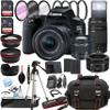Canon EOS 250D (Rebel SL3) DSLR Camera w/EF-S 18-55mm F/4-5.6 is STM Zoom Lens + 75-300mm F/4-5.6 III Lens + EF 50mm f/1.8 STM Lens + 128GB Memory + Case + Tripod + Filters (40pc Bundle) (Renewed) view 1