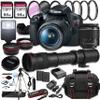 Canon EOS Rebel T7 DSLR Camera w/EF-S 18-55mm F/3.5-5.6 Zoom Lens + 420-800mm Super Telephoto Lens + 128GB Memory + Case + Tripod + Filters (40pc Pro-Bundle) (Renewed) view 1