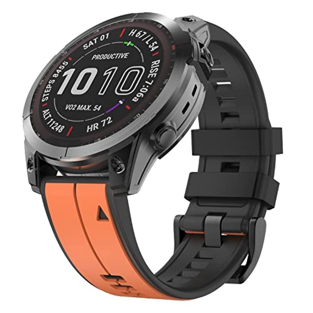 22mm watch band pingwen Compatible with Garmin Fenix 5 Watch Band, 22mm Soft Silicone Bands for Fenix 5/Fenix 5 Plus/Fenix 6/Fenix 6 Pro/Fenix 7/Forerunner 935/Forerunner 945/Approach S60/ Quatix 5