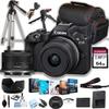 Canon EOS R50 Mirrorless Digital Camera with RF-S 18-45mm f/4.5-6.3 is STM Lens + 64GB Memory + Case+ Steady Grip Pod + Tripod+ Software Pack + More (30pc Bundle) (Renewed) view 1