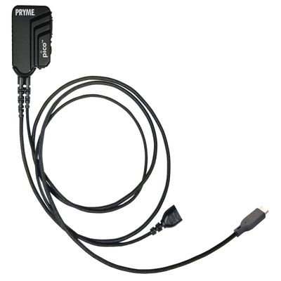 PRYME PICO with USB-C Connector Lapel Mic Kit with Smart PTT Button and Braided Fiber with Noise Reducing Mic Element for Cellphones and Tablets (Earphone Not Included) - PICO-USBC-BF