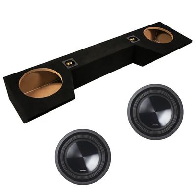 American Sound Connection ASC Dual 10 inch Sub Box Compatible with Dodge Ram Quad Cab Truck 2019-2025 Bundle with W10S4 Subwoofer