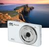 16X Digital Zoom Camera, Portable Shock Proof 2.8in Screen Built in Fill Light 4K Camera Plastic Housing 44MP for Photography (Silver) view 3