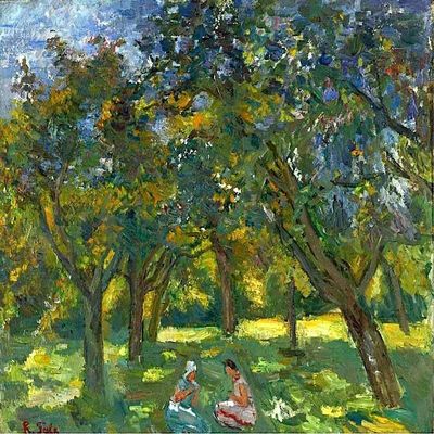 Robert Falk : Two Women Sitting Among the Trees : Archival Quality Art Print