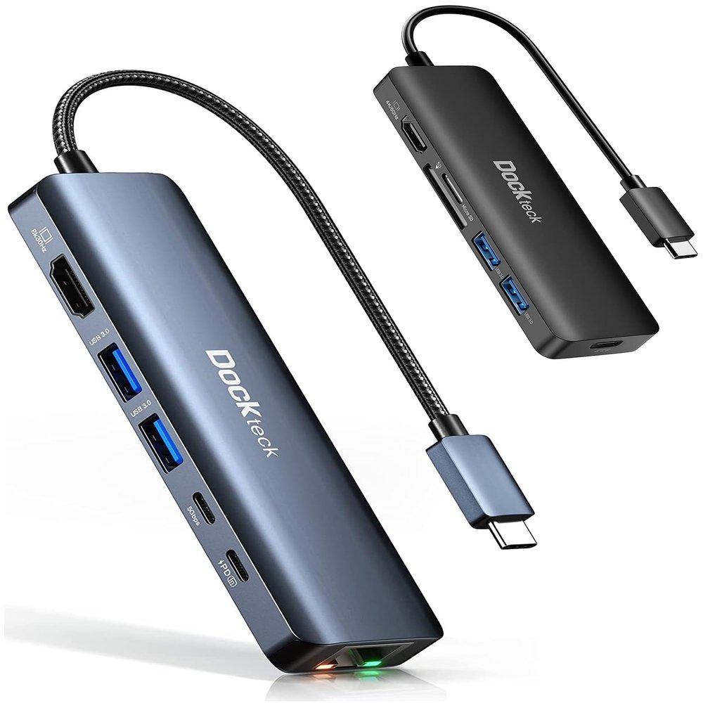 Dockteck 6 in 1 8K 30Hz & 4K 60Hz USB C Hub Adapter Multiport