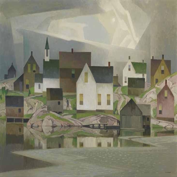 A.J. Casson : Old Lumber Village : 1958 : Archival Quality Art Print