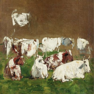 Eugene Boudin : Study Of Cows : 1880-85 : Art Quality Art Print