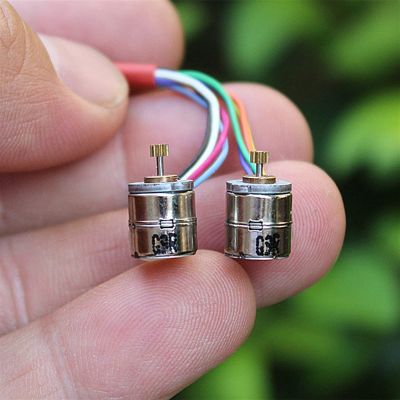 GTPBAO Power Science A Pair Small 8mm Stepper Motor Electric 2-Phase 4-Wire Step Motor, Micro Mini Stepper Motor with Precision Copper Gear and Connecting Wire Engine Projects