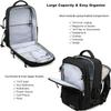 Travel Backpack for Women Men 17 Inch Laptop Backpacks with USB Port Carry on Bag Airline Approved Large College School Bookbags Waterproof Work Business Sport Rucksack Casual Daypack (Black) view 3