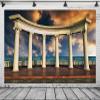 BELECO 7x5ft Fabric Ancient Greek Ruins Photography Backdrop Greek Columns Against Sea and Sky Historical Sites Background European Greek Travel Party Decoration Photo Booth Studio Props view 2
