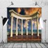 BELECO 7x5ft Fabric Ancient Greek Ruins Photography Backdrop Greek Columns Against Sea and Sky Historical Sites Background European Greek Travel Party Decoration Photo Booth Studio Props view 3