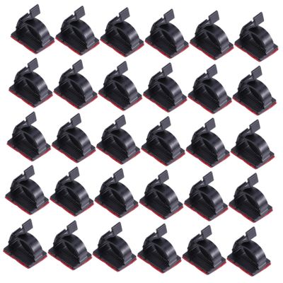 Hemobllo 100pcs Self-Adhesive Cable Clips Organizer for Home Office School Use for Network Audio and Video