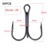 DHAEY SeroNi Hook 10#-10/0# Full Size Fishhooks 50PCS/6PCS High Strength Carbon Steel Angl(50PCS Model 08) view 2