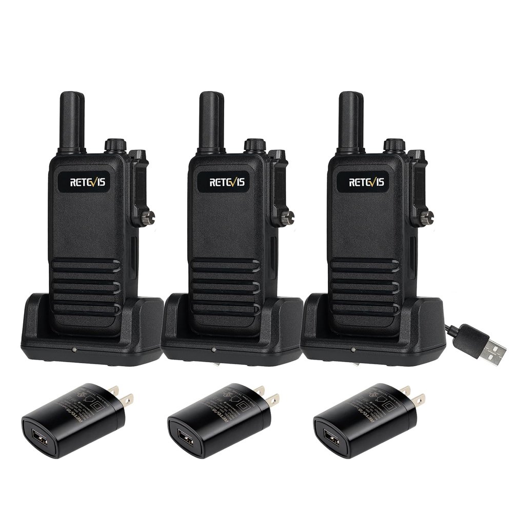 Retevis RB47 IP67 Waterproof Walkie Talkies, Small 2 Way Radio, Portable FRS Two-Way Radios, Mini Size, VOX, Emergency Alarm, for Outdoors Camping Church School Restaurant(3 Pack)