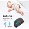AIKOKOK Wireless Bluetooth Mouse Rechargeable Laptop Mice with LED Use Portable(BT5.2 and USB 2.4G) Dual Mode Connection Silent Slim Computer Mouse for Laptop/iPad Tablet/Apple MacBook/PC (Black) view 3
