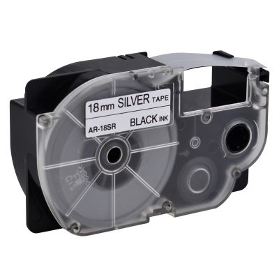 NineLeaf 40 Pack Compatible for XR-18SR XR18SR XR-18SR2S XR18SR2S 18mm 3/4'' Black on Silver Label Tape LT for EZ Label Printer CW-L300 KL-120 KL-HD1-IH KL-750 KL-780