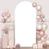 Spandex Wedding Arch Cover Fabric White Fitted Arch Cover 6.6FT Chiara Backdrop 2-Sided Arch Covers Stretchy Backdrop for Wall Arbors Arched Cover for Birthday Party view 1