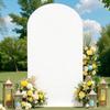 Spandex Wedding Arch Cover Fabric White Fitted Arch Cover 6.6FT Chiara Backdrop 2-Sided Arch Covers Stretchy Backdrop for Wall Arbors Arched Cover for Birthday Party view 2