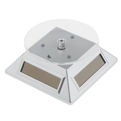Xiaojikuaipao Solar Powered Rotating Rotary Phone Jewelry Display Plate Stand Silver