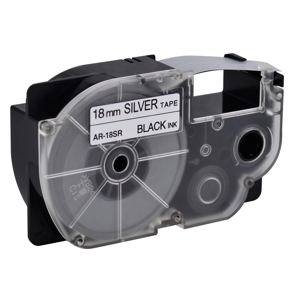 NineLeaf 20 Pack Compatible for XR-18SR XR18SR XR-18SR2S XR18SR2S 18mm 3/4'' Black on Silver Label Tape LT for EZ Label Printer CW-L300 KL-120 KL-HD1-IH KL-750 KL-780