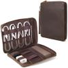 Polare Full Grain Leather Travel Cable Organizer Case Electronics Accessories Carry Bag with YKK Zippers Tech Storage Bag for Cables, Power Bank, USB, SD Card, Travel Essentials view 1