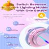 iClever BTH12 Kids Bluetooth Headphones,Colorful LED Lights,74/85dBA Safe Volume,85H Playtime,Fast Charging,Bluetooth 5.2,Over Ear Kids Headphones Wireles for iPad/Tablet/Airplane, Gradient Pink view 2