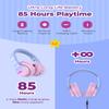 iClever BTH12 Kids Bluetooth Headphones,Colorful LED Lights,74/85dBA Safe Volume,85H Playtime,Fast Charging,Bluetooth 5.2,Over Ear Kids Headphones Wireles for iPad/Tablet/Airplane, Gradient Pink view 4