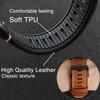 Abanen Quick Fit 26mm Leather Watch Bands for Garmin Instinct 2X / Fenix 7X / Fenix 6X / Fenix 5X, Fiber Leather with Silicone Lining Stitches Soft Sweat-proof Wrist Strap for EPIX Pro 51mm (Brown) view 4