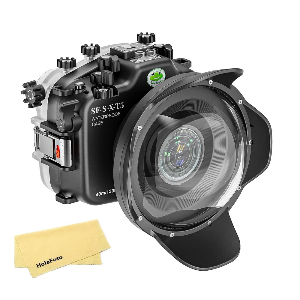 Seafrogs [40M/130FT] Underwater Housing for Fuji XT5 w/ WA005B Short Dome Port, Waterproof Diving Camera Case for Fujifilm xt5 w/Short Lens 10-24mm f/4, XC 16-50mm F3.5-5.6