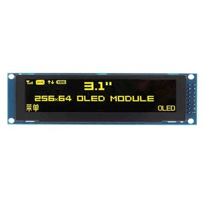 OLED Display 3.12 Inch 256 x 64 25664 Graphics LCD Module Display LCM Screen SSD1322 Controller Supports SPI (Yellow)