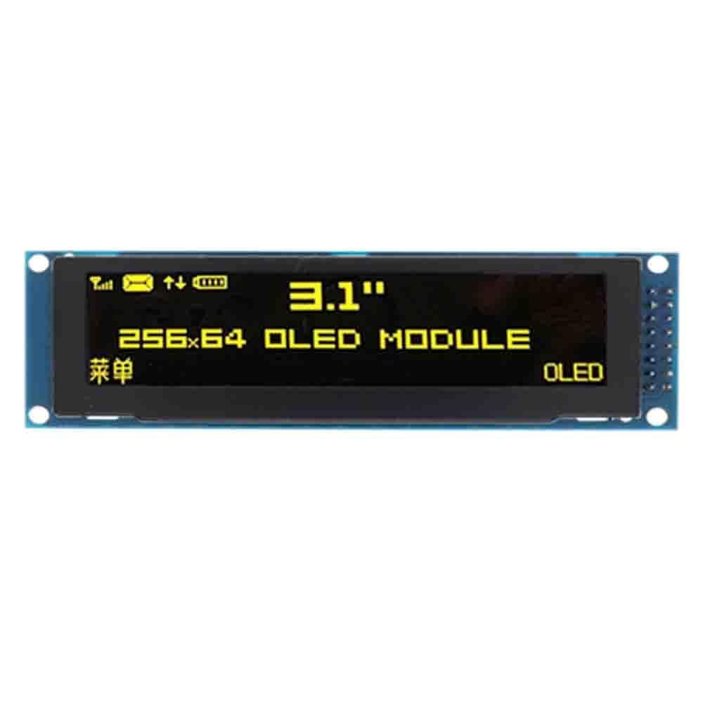 OLED Display 3.12 Inch 256 x 64 25664 Graphics LCD Module Display LCM Screen SSD1322 Controller Supports SPI (Yellow)