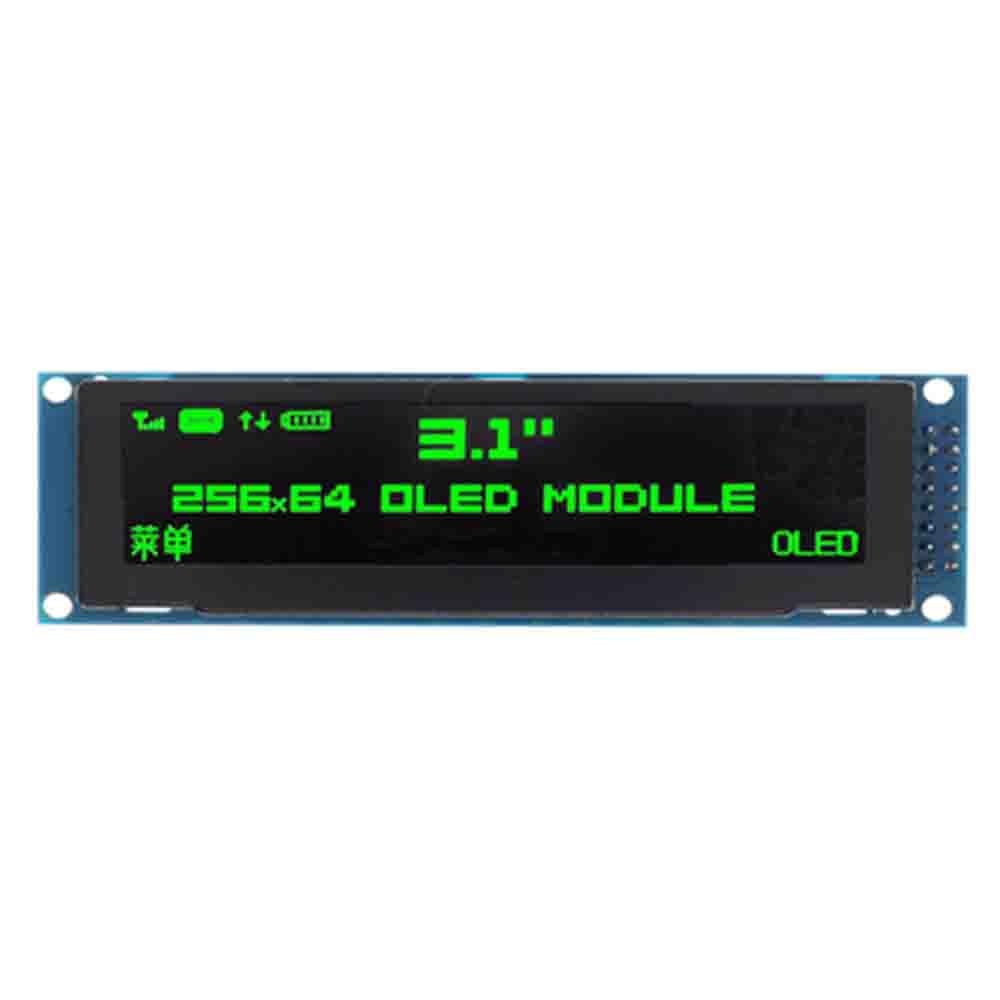 OLED Display 3.12 Inch 256 x 64 25664 Graphics LCD Module Display LCM Screen SSD1322 Controller Supports SPI (Green)