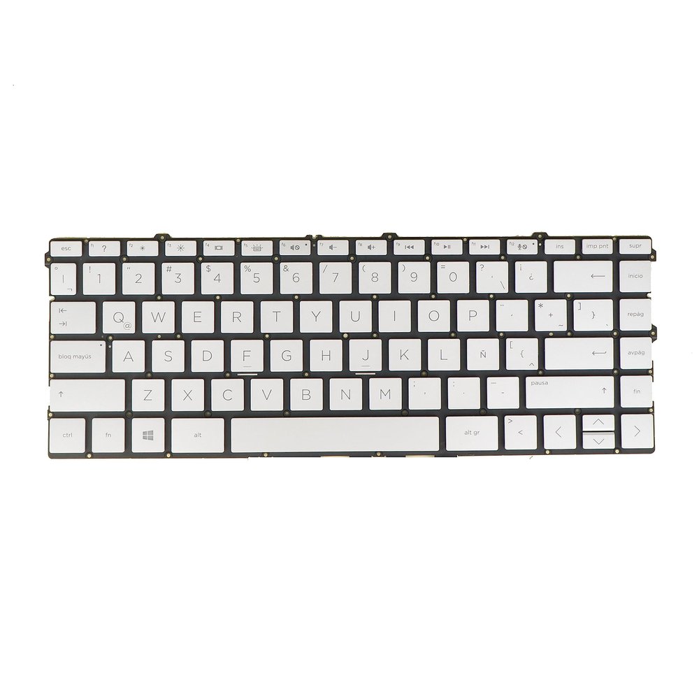 AZUBAYCOM LA Latin Spanish Layout- Laptop Keyboard for HP Specture 13-aw 13-aw0000 13-aw1000 13-aw2000 13t-aw 13t-aw0000 13t-aw2000 NSK-XT2BQ 9Z.NGPBQ.21E Backlit Silver