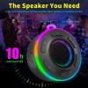 Portable Bluetooth Shower Speaker with Led Light,Waterproof Speaker Loud Sound Built-in Mic Hands,Free Suction Cup&Hook,small Shower speakers for outdoor,Beach,Camping,Kitchen,Kayak,Gifts for unisex view 2