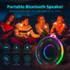 Portable Bluetooth Shower Speaker with Led Light,Waterproof Speaker Loud Sound Built-in Mic Hands,Free Suction Cup&Hook,small Shower speakers for outdoor,Beach,Camping,Kitchen,Kayak,Gifts for unisex view 3