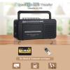 SEMIER Boombox MP3 Conversion Cassette Tape Player Recorder AM FM Radio, Cassette to MP3 Digital Converter, USB Recording, Built-in Microphone, Big Speaker and Earphone Jack by AC or C Batteries view 3