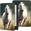 Case for 6.8" Kindle Paperwhite (11th Generation-2021) & Signature Edition PU Leather Slim Smart Cover with Auto Wake/Sleep for Kindle Paperwhite 2021 E-Reader, White Horse view 1