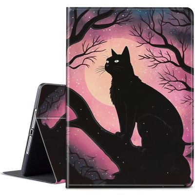 BPQOJB for Kindle 2022 Case 11th Generation 6.0 inch 2022 Release with Adjustable Stand & Auto Wake/Sleep Smart Protect Cover Case - Balck Cat Pink Moon