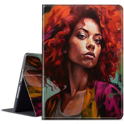 BPQOJB for Kindle Paperwhite Case 10th Generation 2018 6 inch for Kindle Paperwhite E-Reader Case with Adjustable Stand & Auto Wake/Sleep Smart Protect Cover - African Women Red Hair
