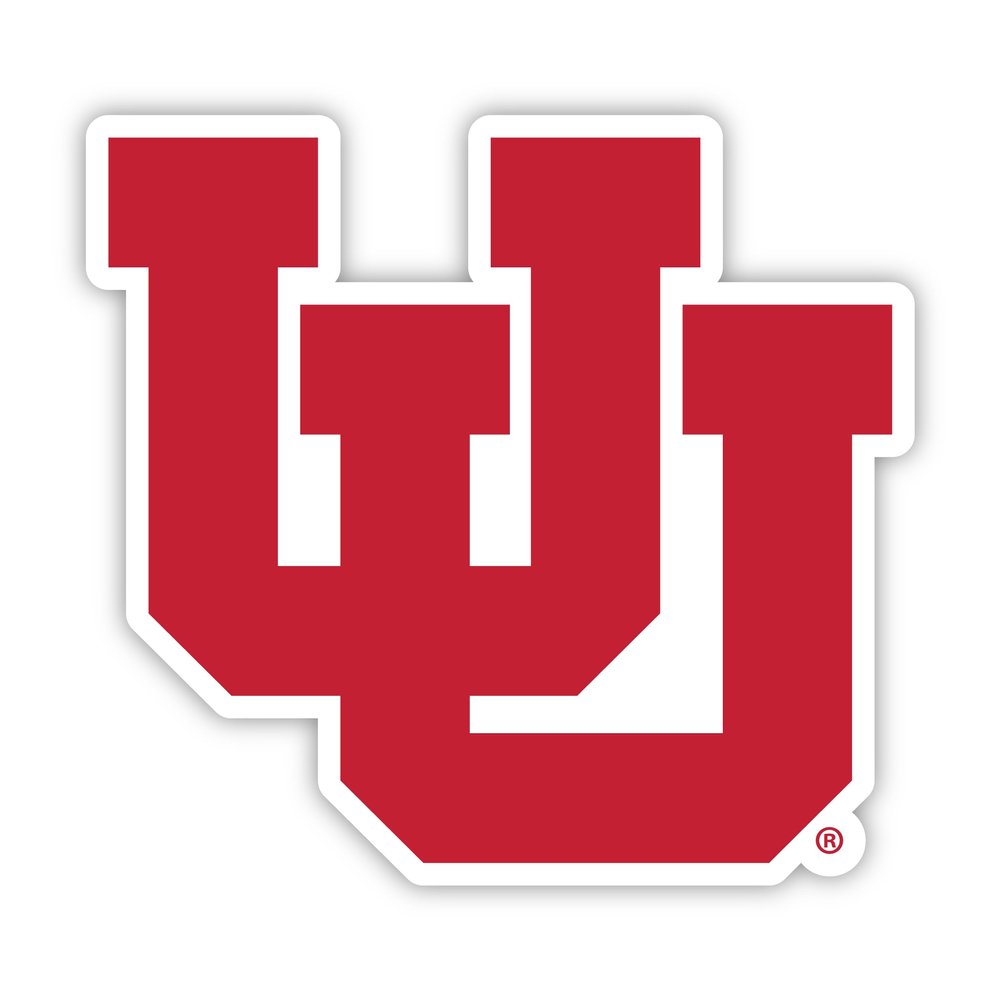 Utah Utes Vinyl Decal Sticker 4 Inch White Officially Licensed Collegiate Product