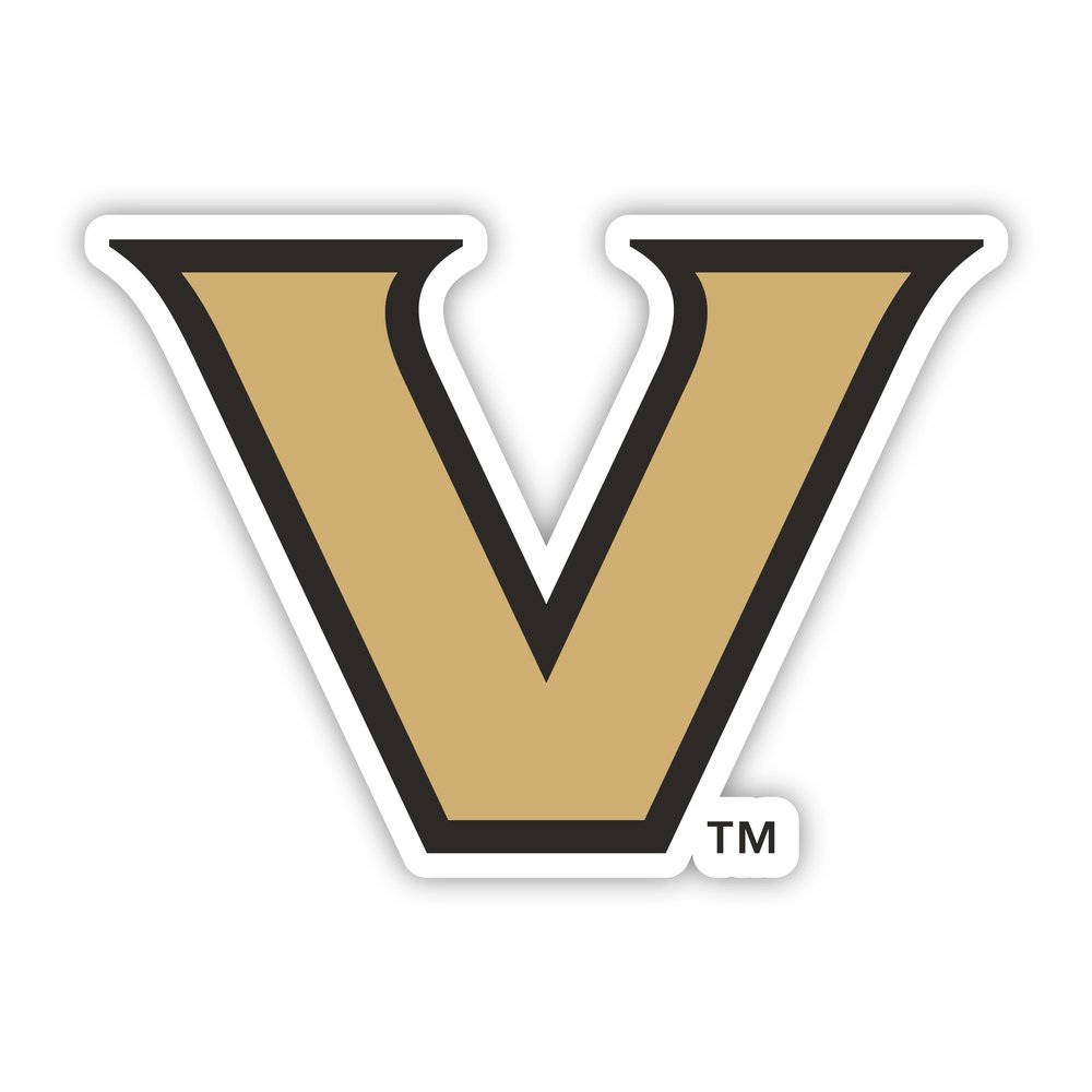 Vanderbilt Commodores University Vinyl Decal Sticker 8 Inch White Officially Licensed Product