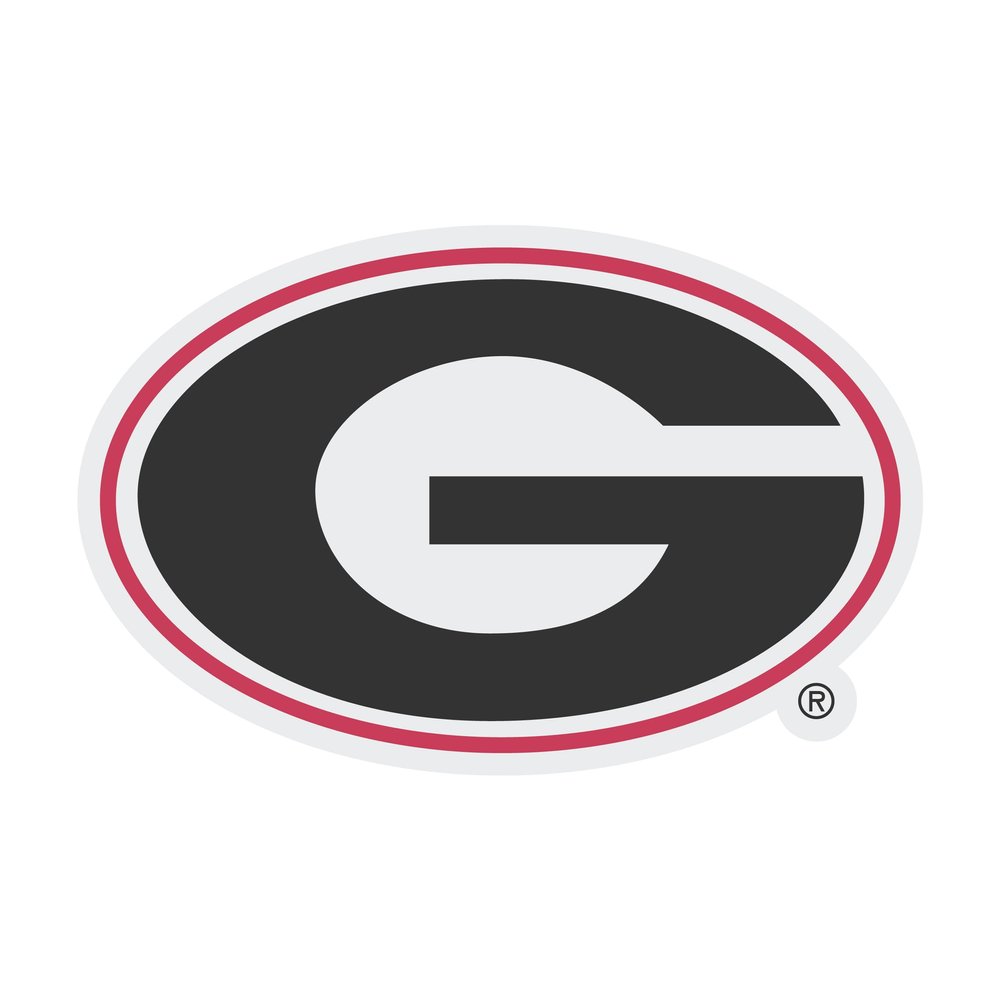 Georgia Bulldogs Vinyl Decal Sticker 4 Inch Clear Officially Licensed Collegiate Product