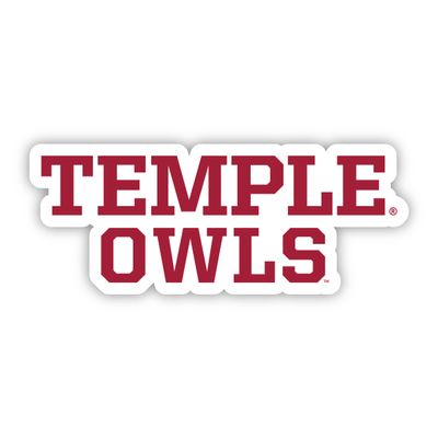 Temple University Vinyl Decal Sticker 2 Inch White Officially Licensed Collegiate Product
