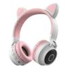 NONCHI Wireless Bluetooth 5.0 Kids Headphones, Cat Ear Headphones Foldable Over Ear Stereo Wireless Headset with Mic LED Light, LED Lights, 3.5Mm AUX Cable, for Laptop/PC/TV,Gray view 1