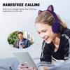 NONCHI Wireless Bluetooth 5.0 Kids Headphones, Cat Ear Headphones Foldable Over Ear Stereo Wireless Headset with Mic LED Light, LED Lights, 3.5Mm AUX Cable, for Laptop/PC/TV,Gray view 3