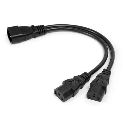 IEC Splitter UPS Server Y Splitter C14 to 2 x C13 Power Extension Cable